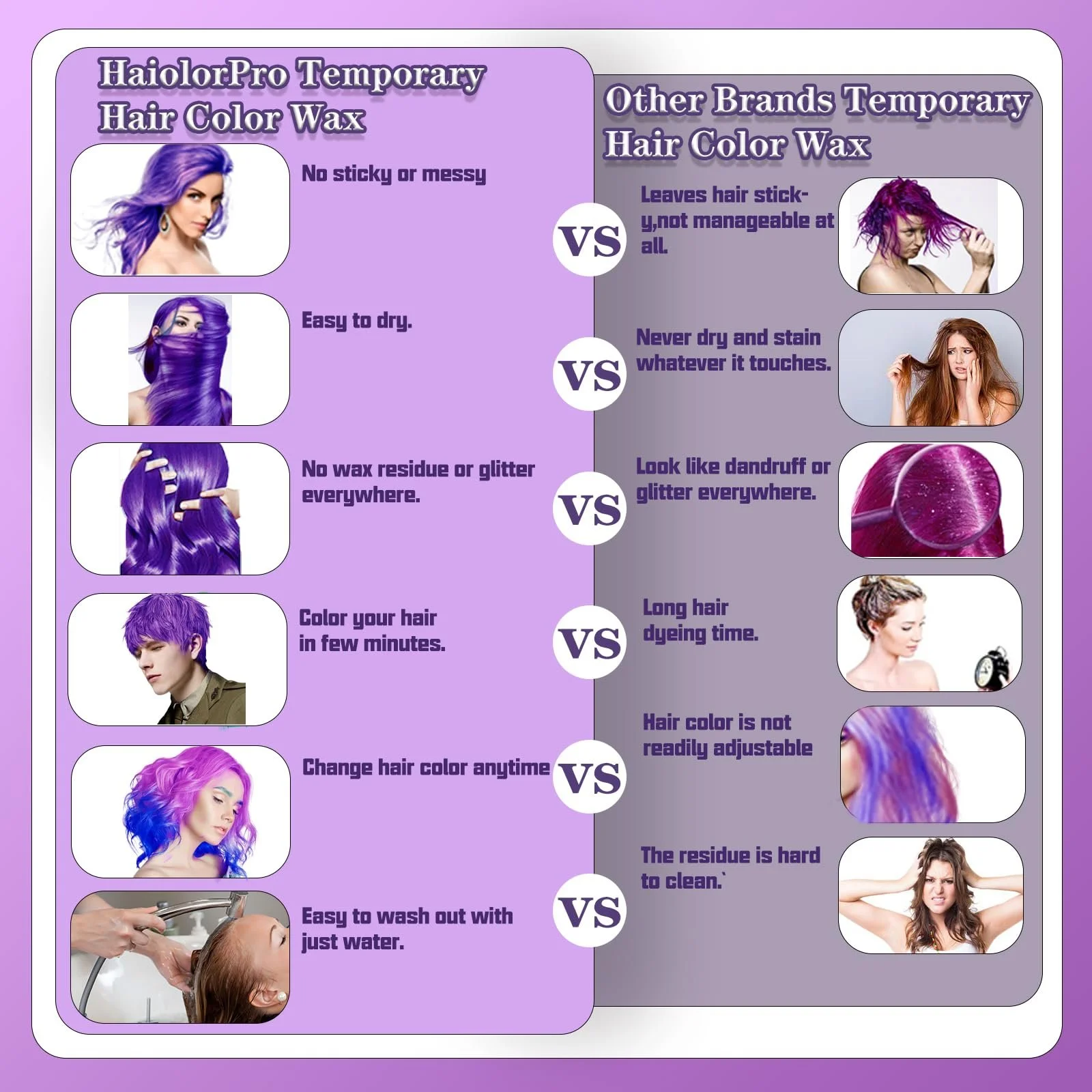 Тимчасова фарба для волосся HaiolorPro Фіолетовий, фото №5