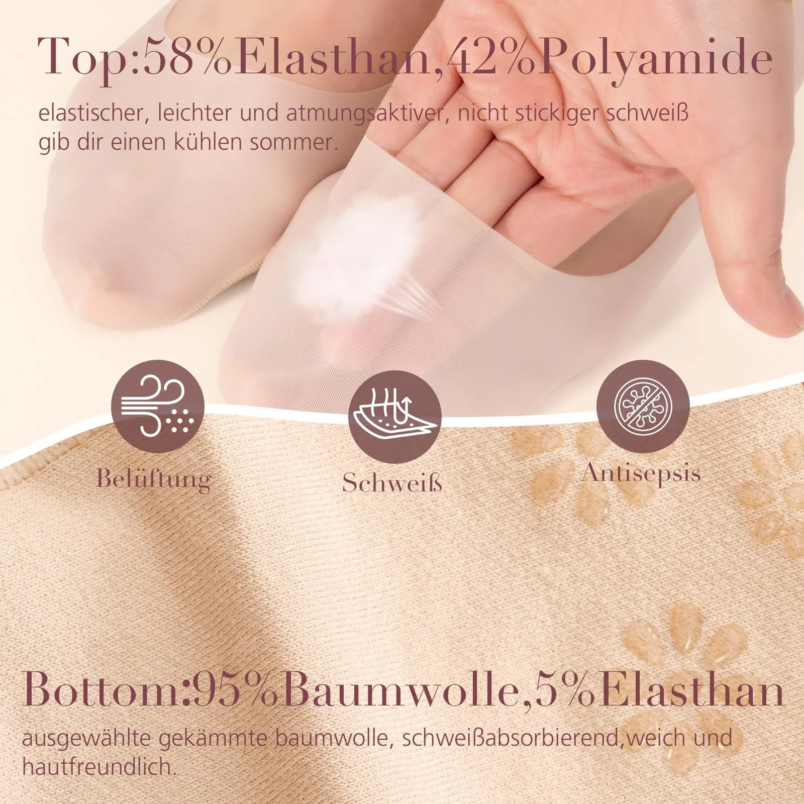 Шкарпетки MANZI Invisible, 5 пар, жіночі, фото №5