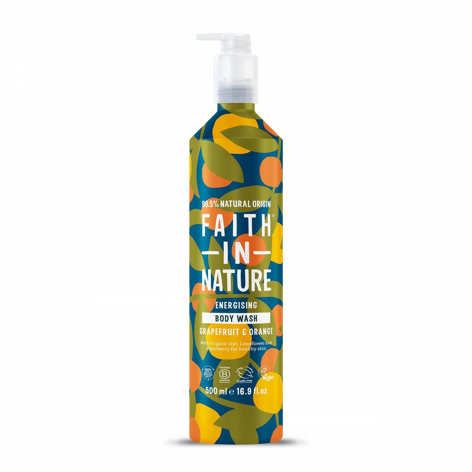 Гель для душу Faith In Nature Natural Grapefruit and Orange Енергізуючий 500 мл, фото №1