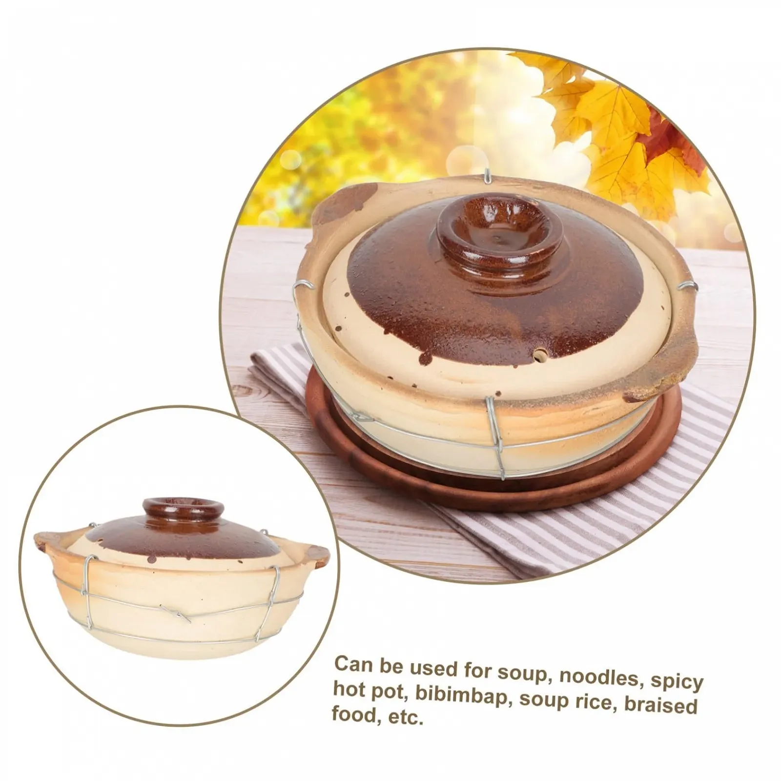 Горшочек для запекания глиняный с толстой ручкой 0,5 л, фото №7