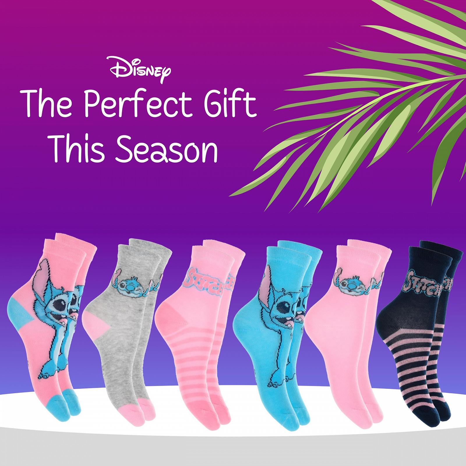 Носки Disney Stitch для девочек Набор из 6 классических хлопковых носков Размеры UK 6-2, фото №7