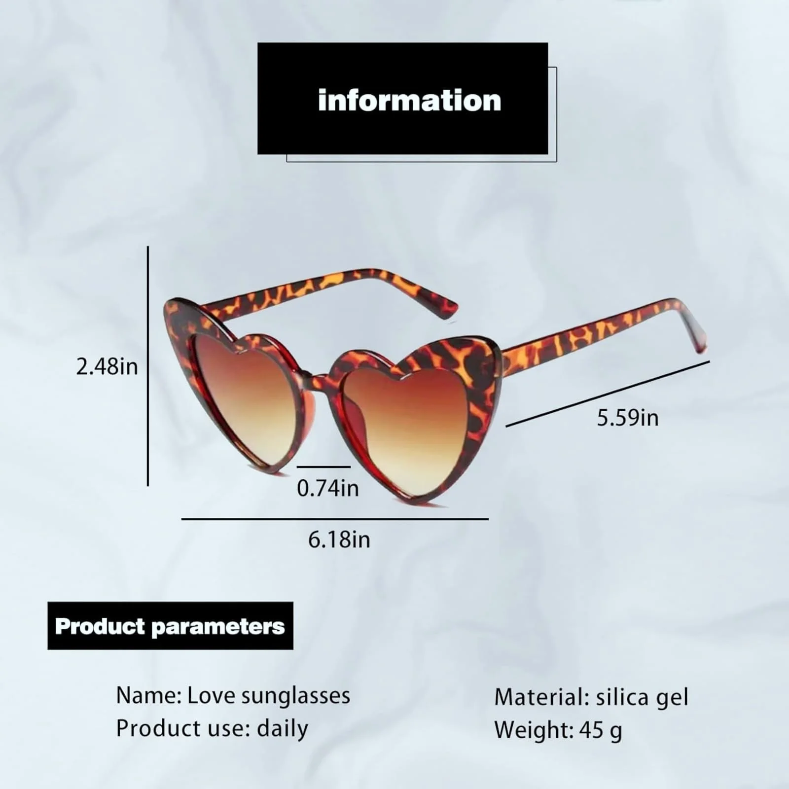 Сонцезахисні окуляри Серце (набір з 8 шт.), фото №2