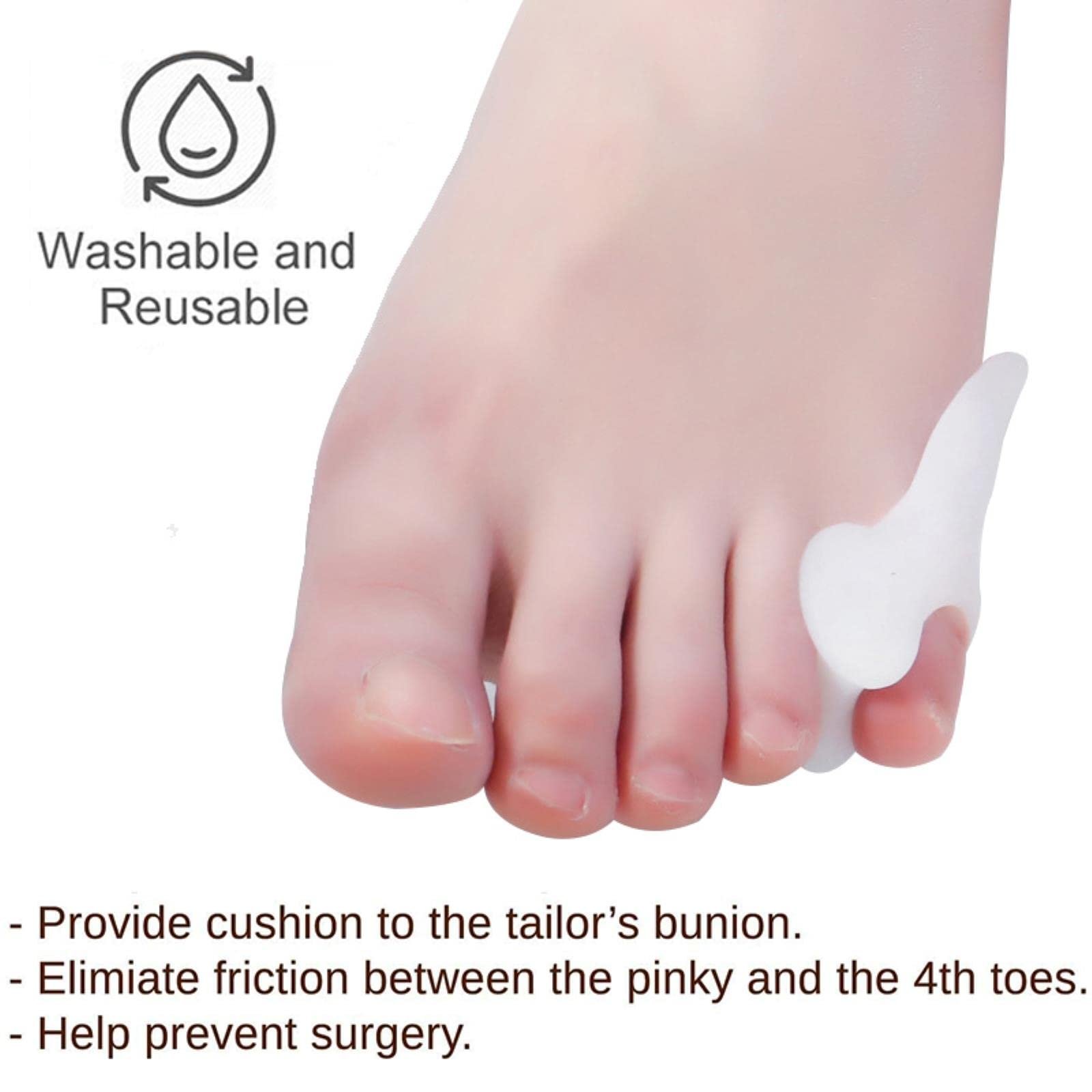 Коректор вальгусної деформації мізинця гелевий, 2 шт., фото №3 Коректор вальгусної деформації мізинця гелевий, 2 шт., фото №3