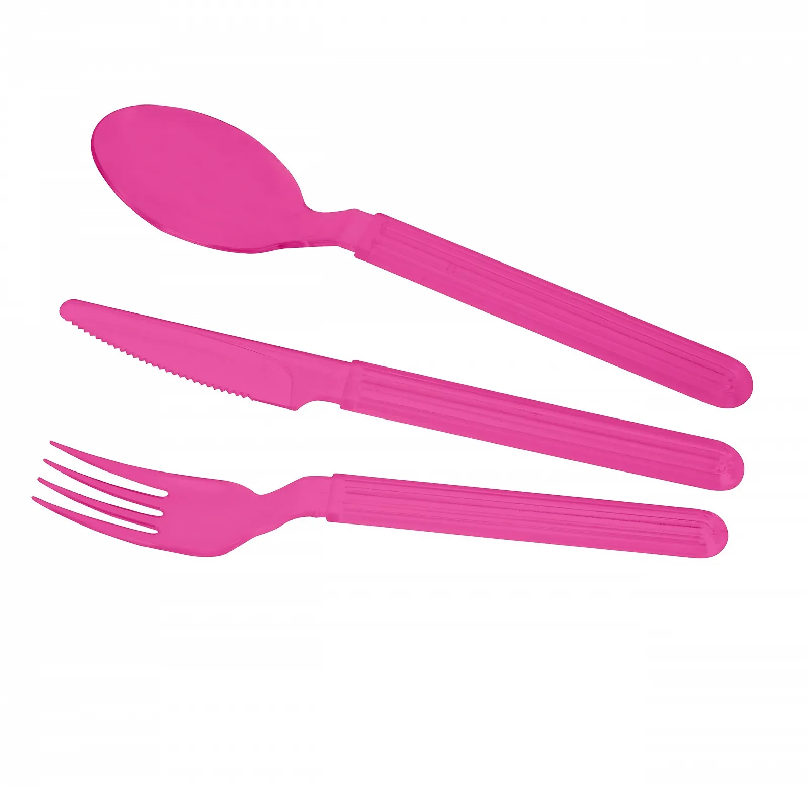 Набор столовых приборов GioStyle Trippy 3 предмета, пластик, 19 см, фуксия, фото №1