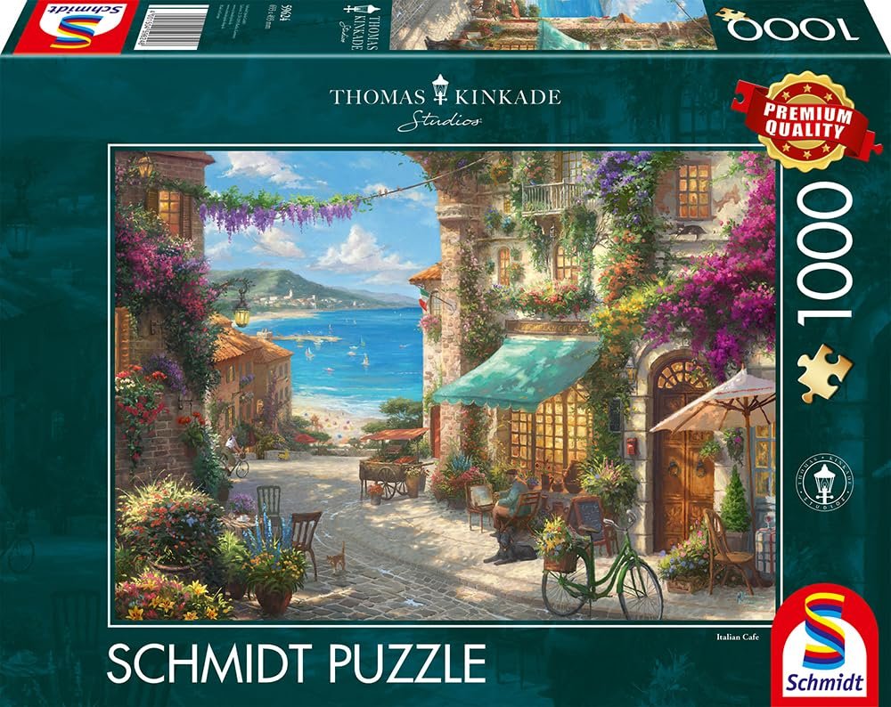 Пазл Schmidt Spiele Puzzle Games 59624 'Cafe on the Italian Riviera' Thomas Kinkade 1000 деталей Разноцветный, фото №4