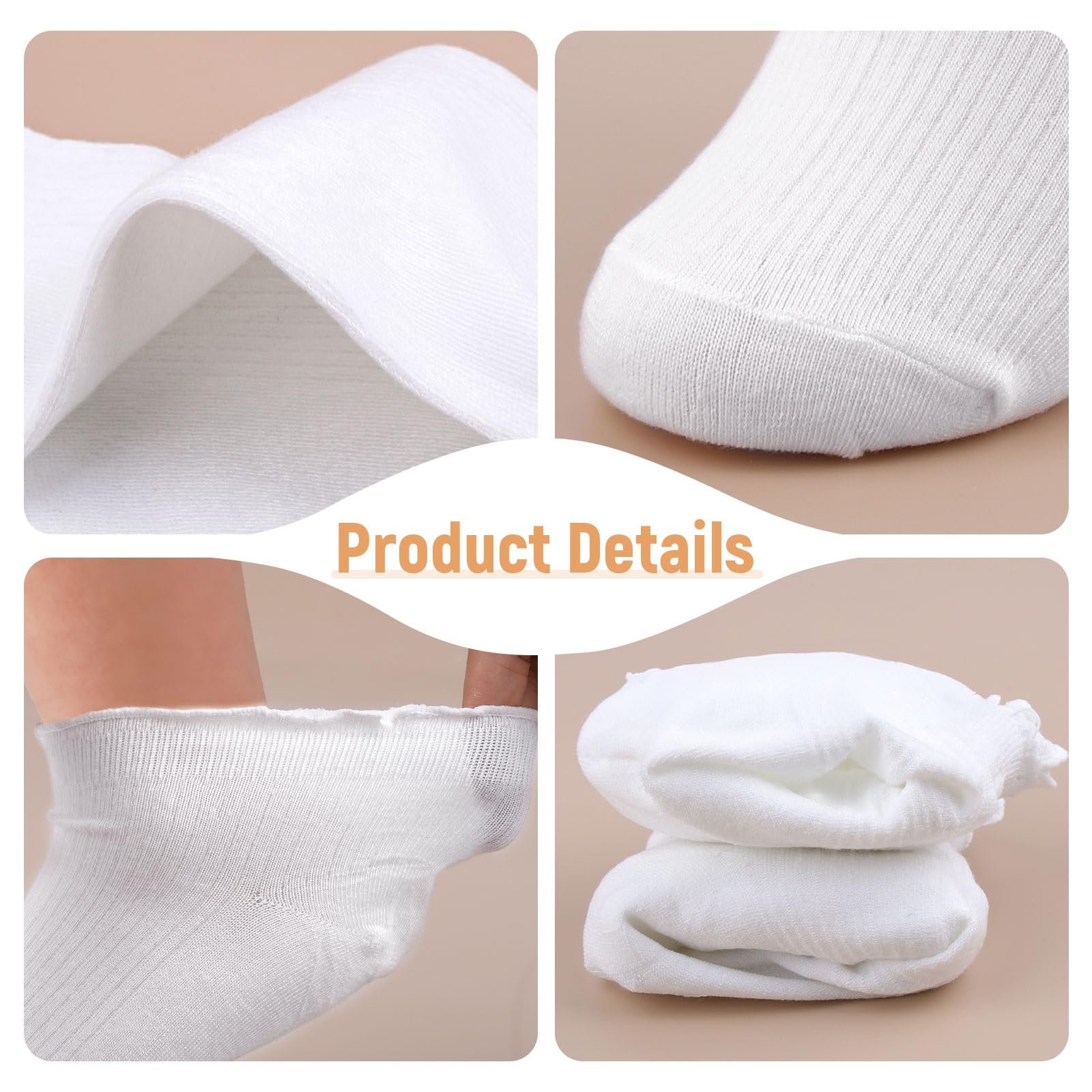 Носки с оборками Хлопковые 6 пар Белый 35-40, фото №4