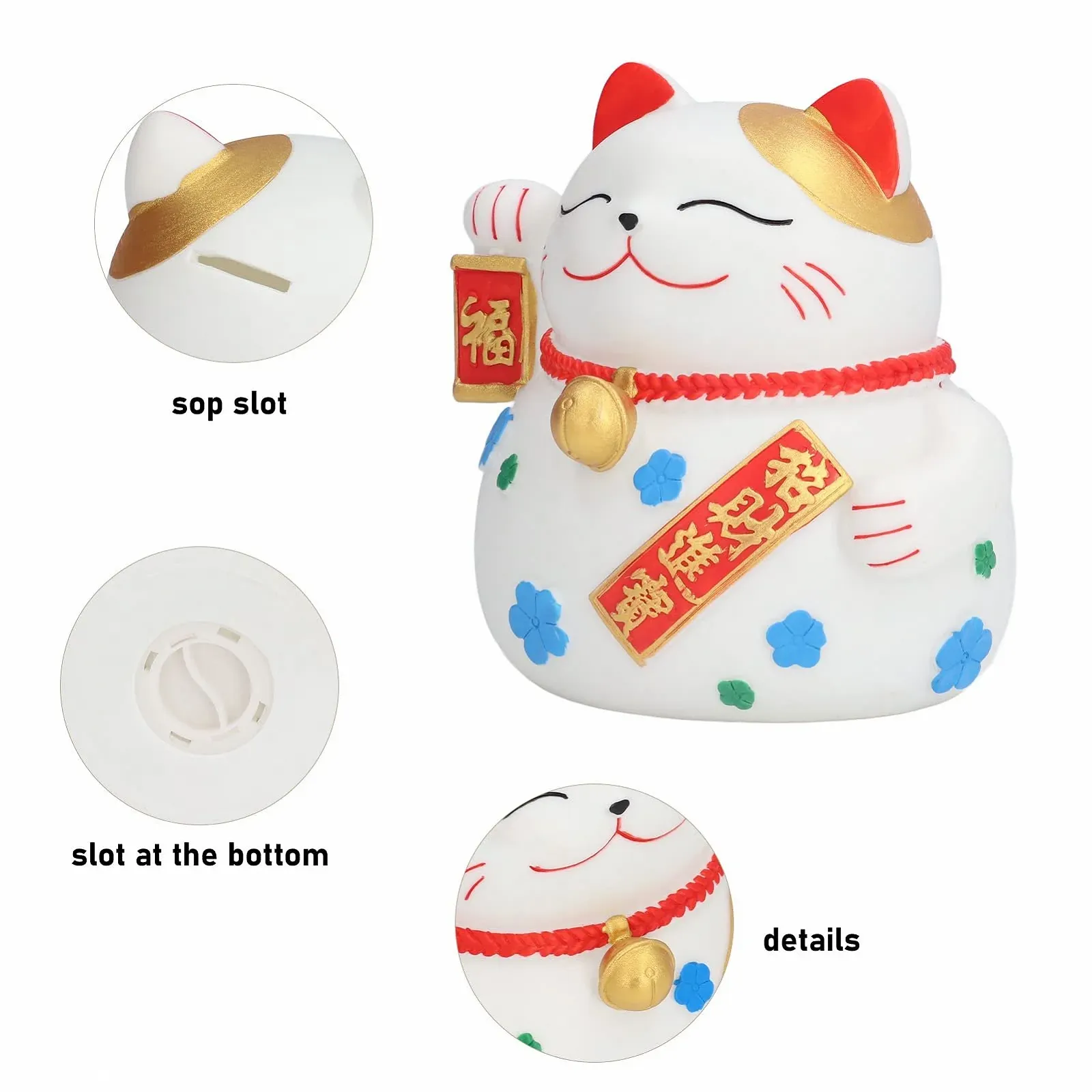 Копилка Lucky Cat большая PVC ручная роспись, фото №7