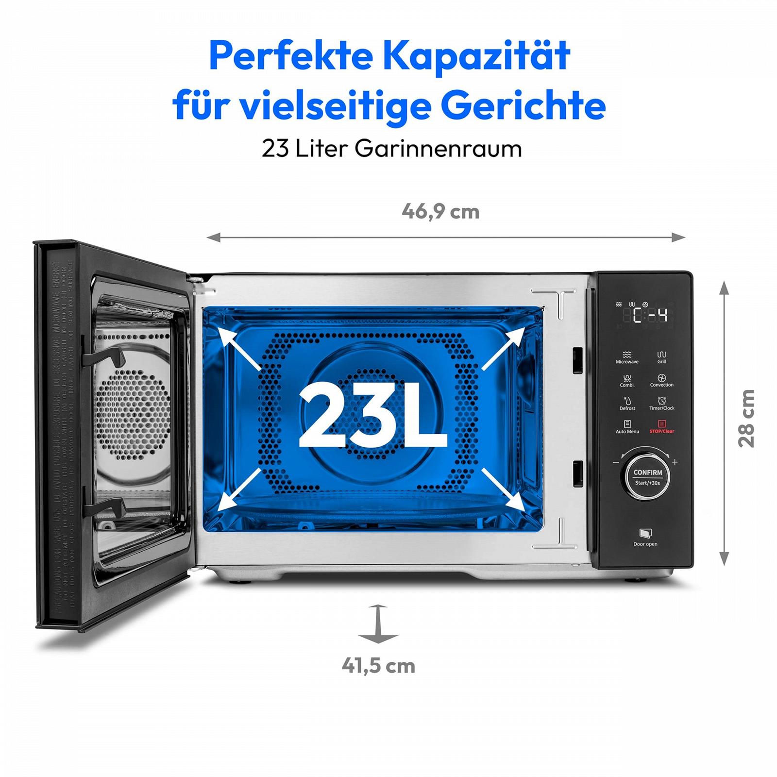Мікрохвильова піч MEDION MD12031 з грилем та конвекцією 23 л 900 Вт Нержавіюча сталь, фото №8