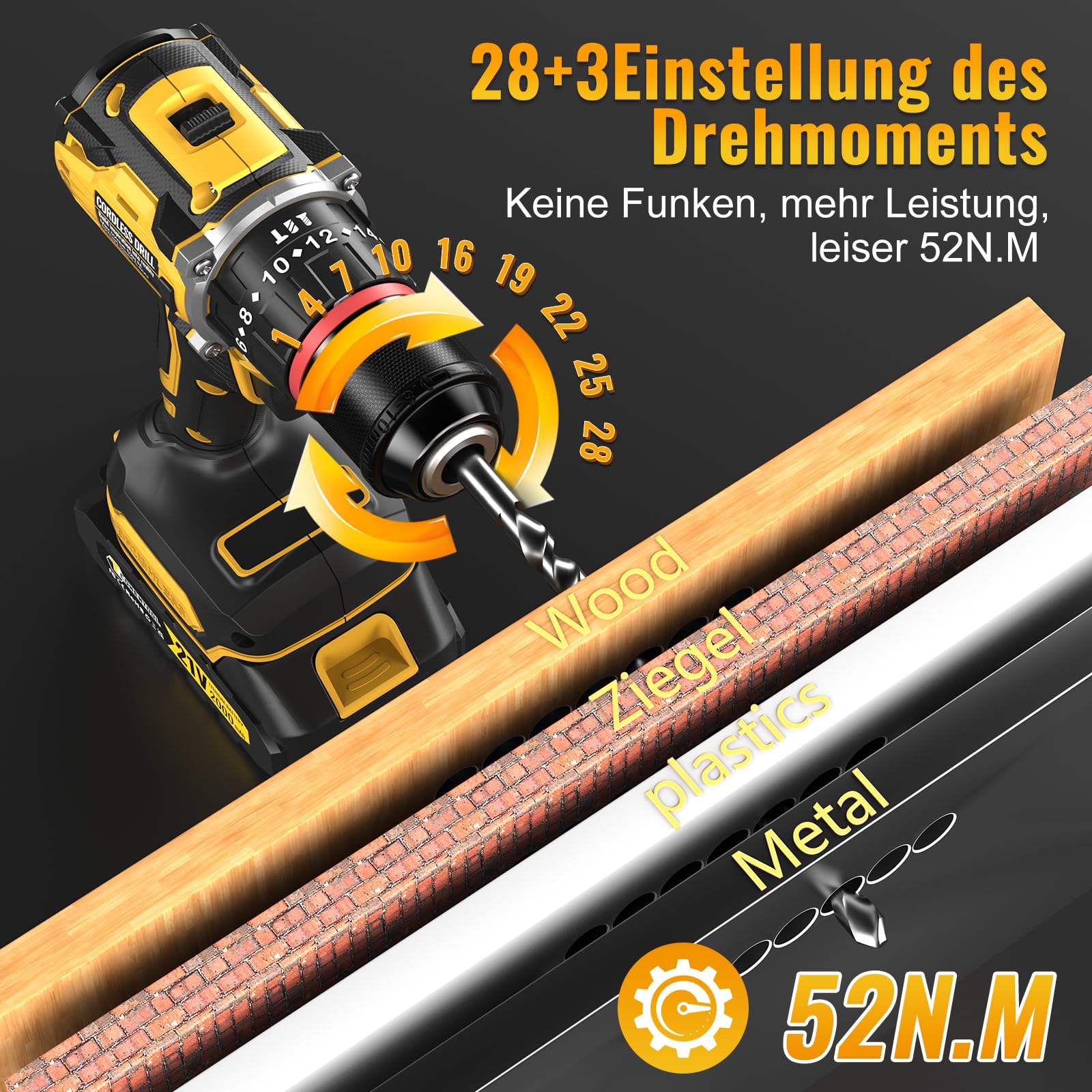 Отвертка Conentool 21 В Бесщёточная Аккумулятор 2 x 2000 мАч 52 Нм Тяга 28+3 Уровни, фото №3 Отвертка Conentool 21 В Бесщёточная Аккумулятор 2 x 2000 мАч 52 Нм Тяга 28+3 Уровни, фото №3