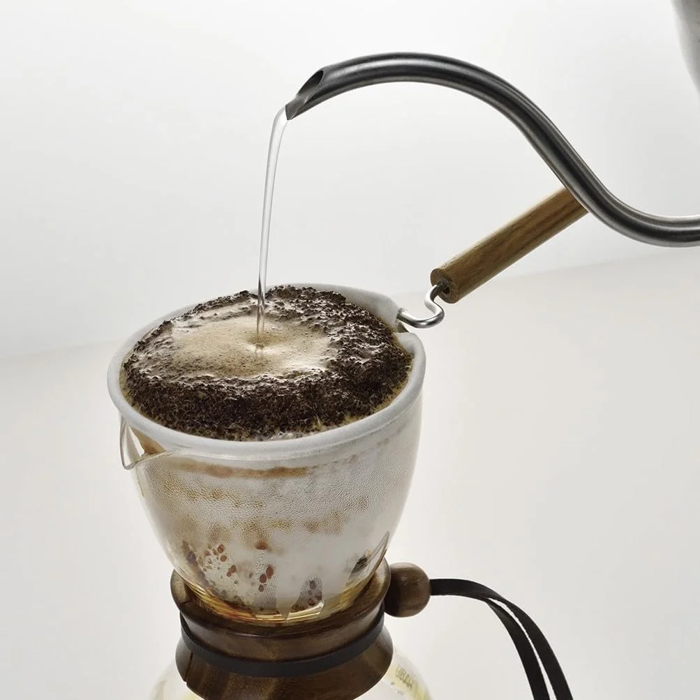 Кавник Hario Woodneck Скляний жаростійкий 480 мл Clear, фото №2 Кавник Hario Woodneck Скляний жаростійкий 480 мл Clear, фото №2