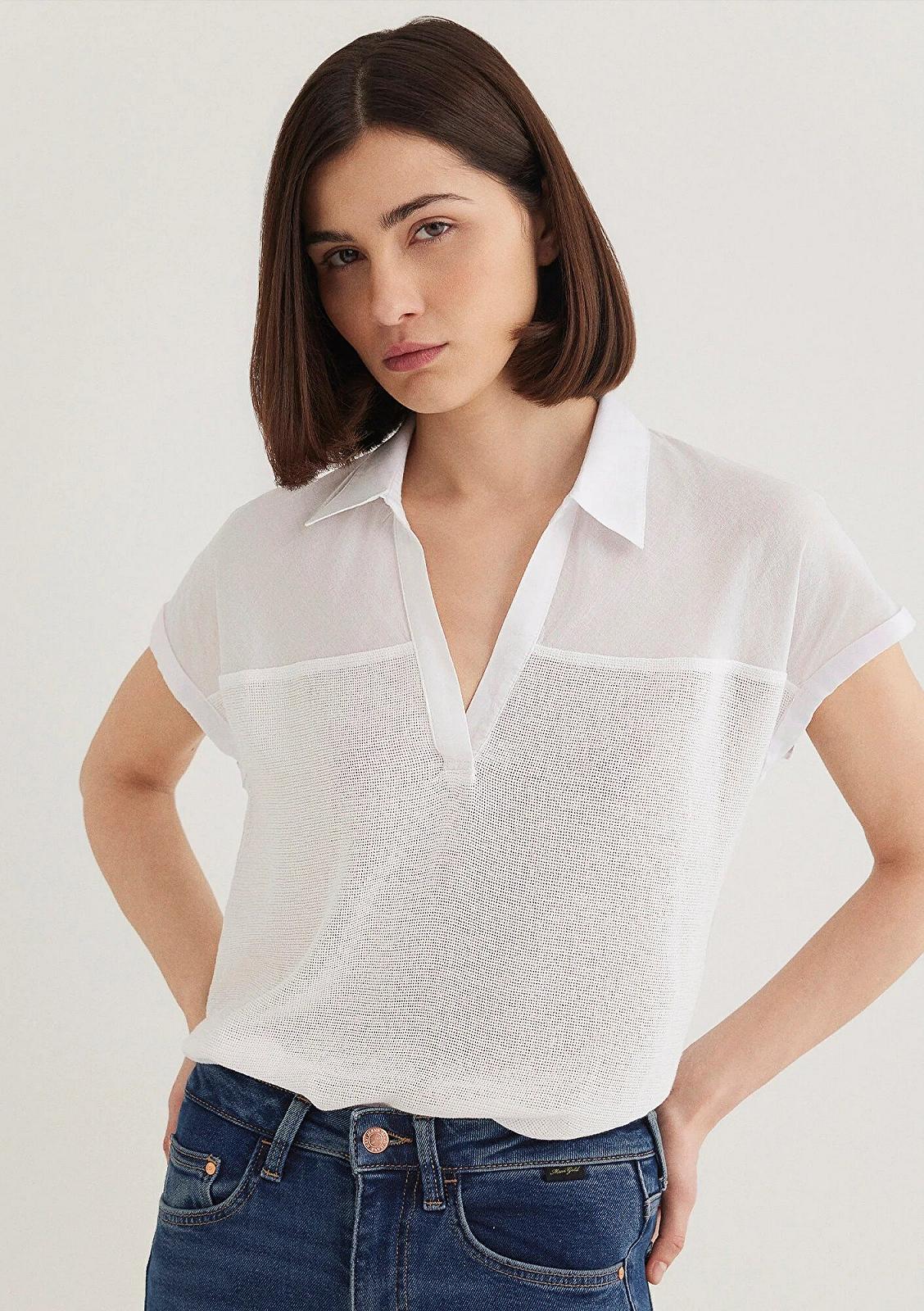 Жіноча сорочка MAVI SHORT SLEEVE BLOUSE Antique White - M, фото №4