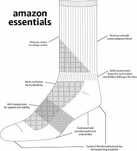 Жіночі шкарпетки Amazon Essentials Бавовняні робочі шкарпетки, 4 пари synthetic.ua - Фото 1