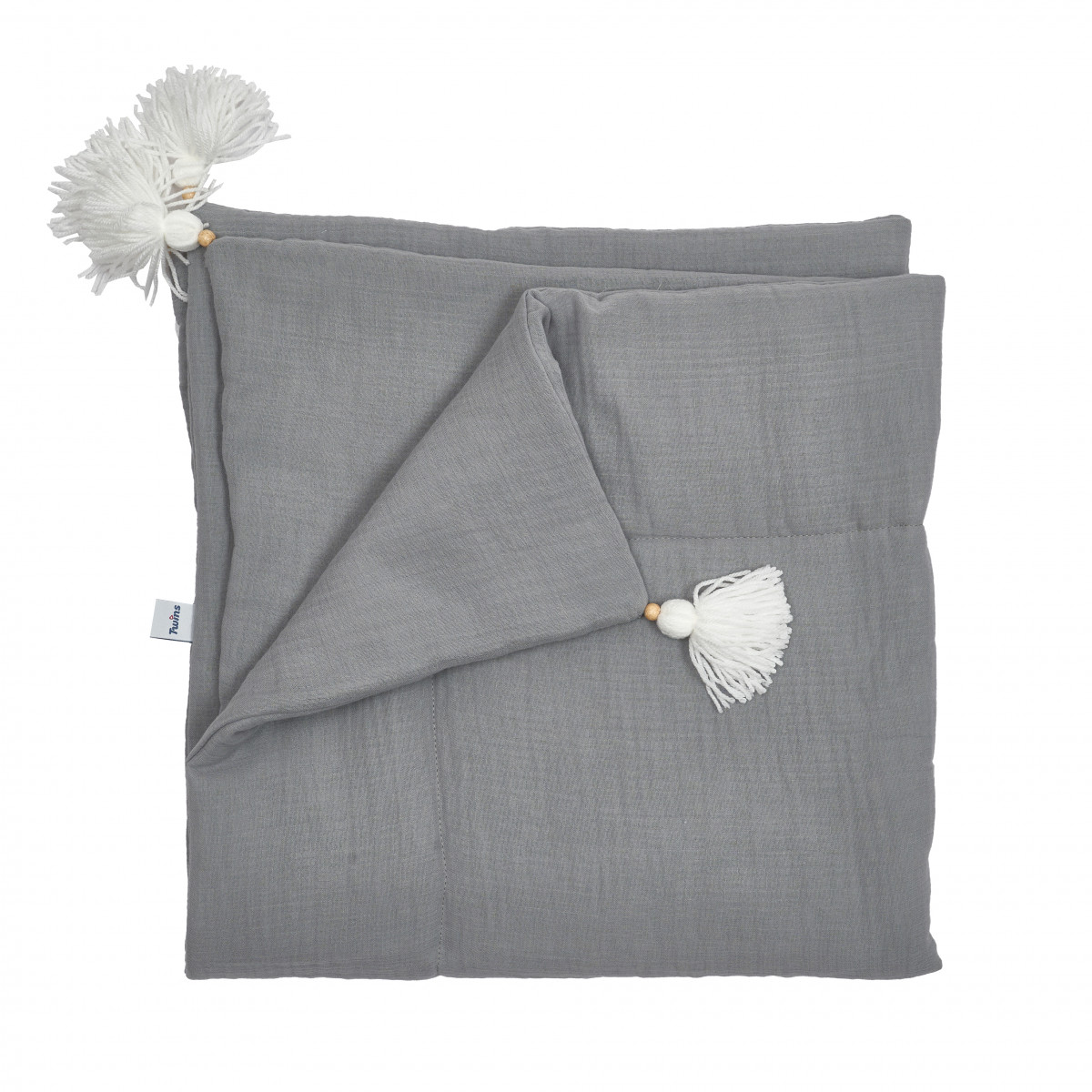 Плед муслін 90x90 утеплений сірий, фото №1