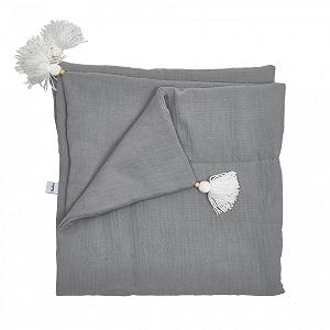 Плед муслін 90x90 утеплений сірий - Фото 1