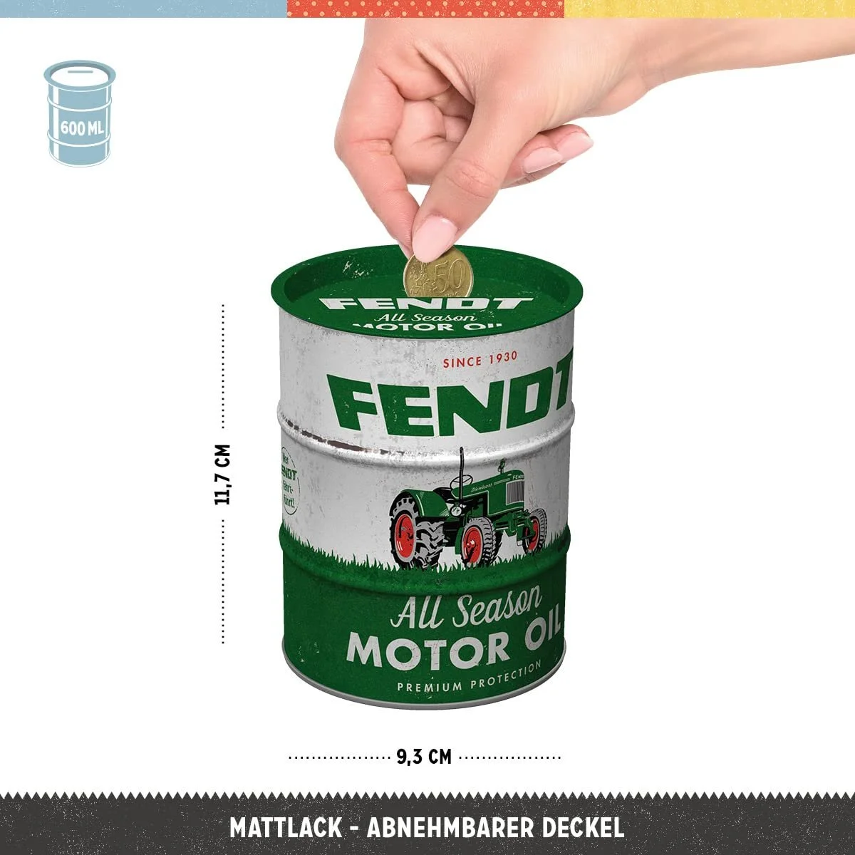 Скарбничка Nostalgic-Art Fendt All Season Motor Oil 600 мл Металева Ретро, фото №2