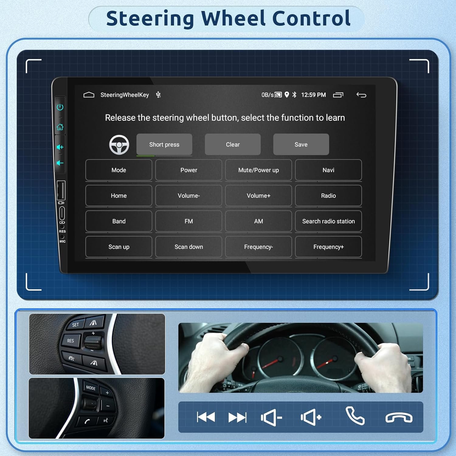 Штатна автомагнітола Hodozzy Autoradio для Mercedes-Benz E-class W211/CLS-class 2005-2008 / 9" / Сенсорна / 2/32Гб / Android 13 / Apple CarPlay / Android Auto / Wi-Fi / GPS / RDS / Bluetooth / USB / FM / Type-C, фото №4
