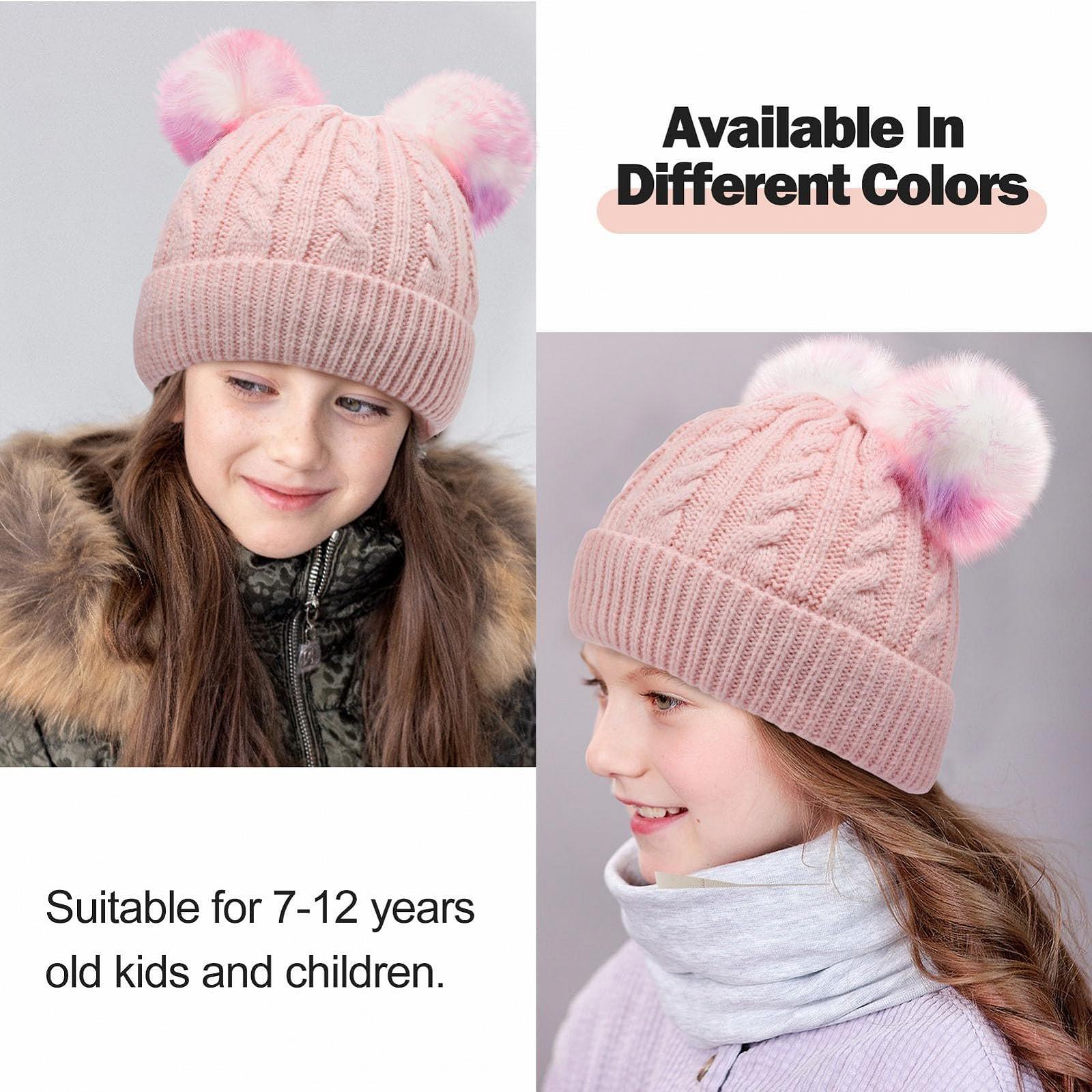 Шапка-біні CHUANGLI Дитяча для дівчат, тепла, на флісовій підкладці, фото №2