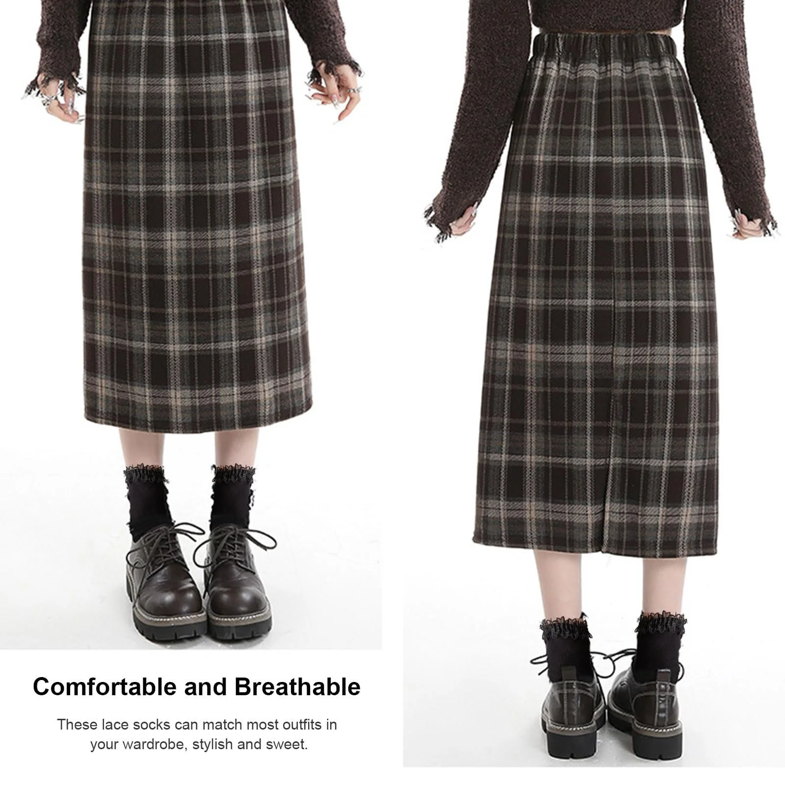 Носки с оборками Черный, 4 пары, фото №4