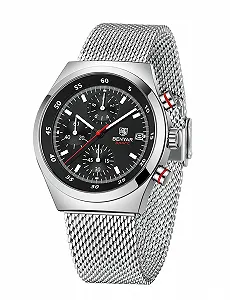 Мужские Часы Benyar Кварцевый Механизм Хронограф Дата Сетчатый Браслет из Нержавеющей Стали - Фото 1