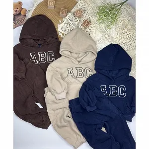 Теплый детский костюм из флиса "ABC" от 80 см до 140 см с капюшоном - Фото 1