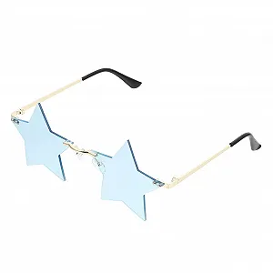 Солнцезащитные Очки Jojofuny В форме Звезды, Металлические, Без оправы, Серые, Небесно-голубые - Фото 1