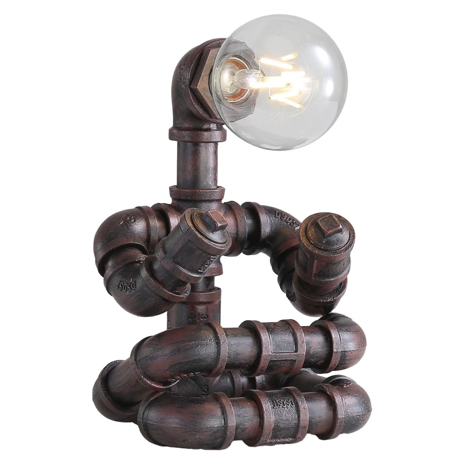 Настільна лампа Steampunk Retro Industrial Water Pipe Robot Металева E27 Yoga, фото №1
