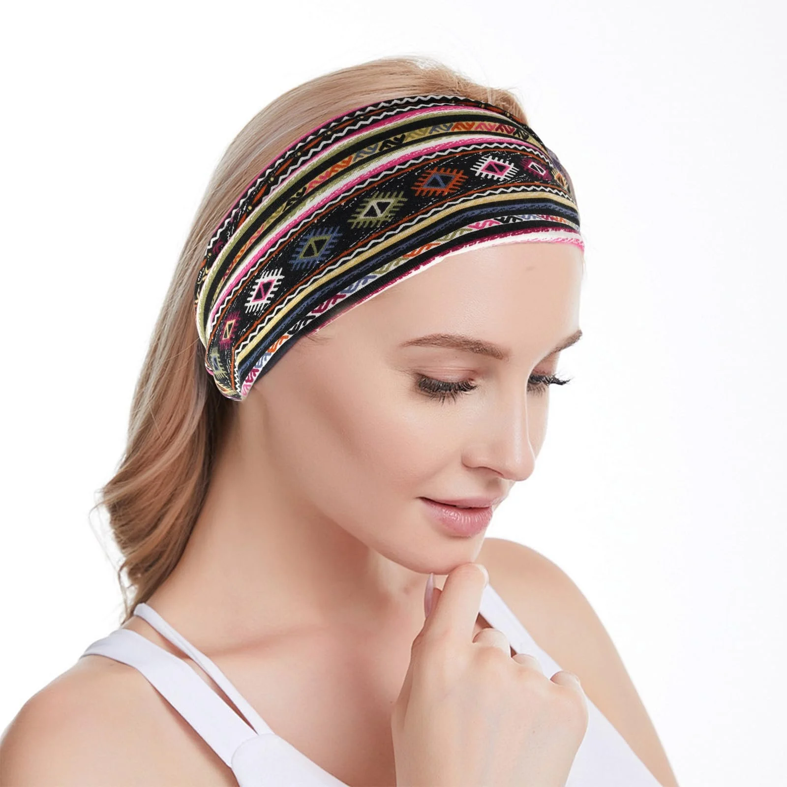 Пов'язка на голову Модна Жіноча Широка М'яка Богемна, фото №7