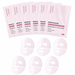 Маска Гелевая Коллагеновая для Лица - Глубокое Восстановление Натуральная Мягкая Коллагеновая Маска - Ночная Коллагеновая Маска для Лица, Уменьшает Морщины и Придает Блеск (6 шт. в упаковке) - Фото 1