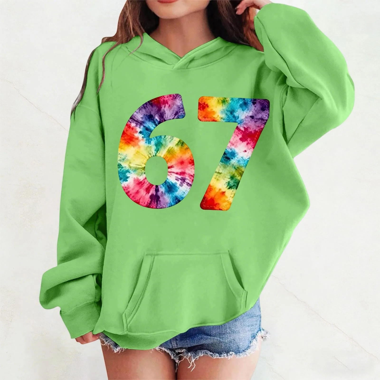 Худи для девочки Флис Мягкий R Пуловер с карманом 128, фото №3