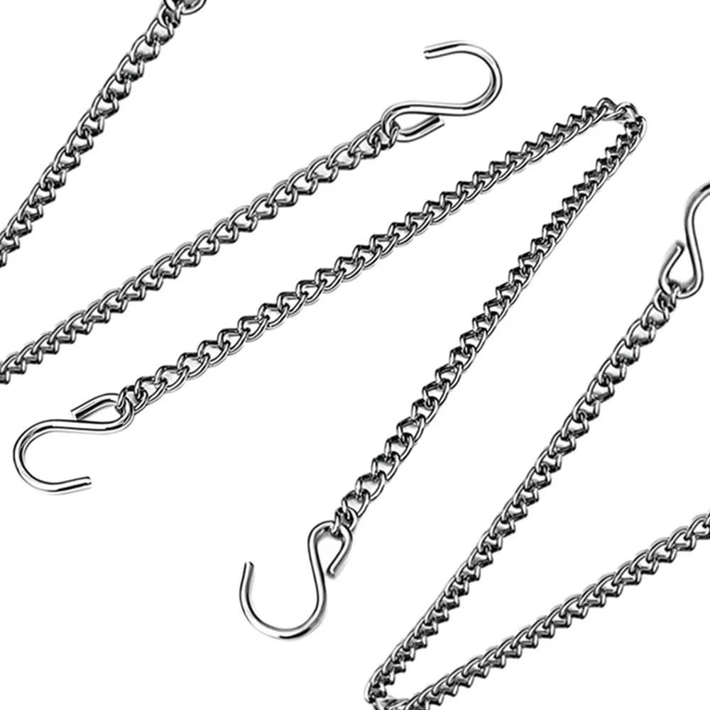 Металеві ланцюги для підвішування 10 шт. із затискачами та гачками сріблясті, фото №4 Металеві ланцюги для підвішування 10 шт. із затискачами та гачками сріблясті, фото №4