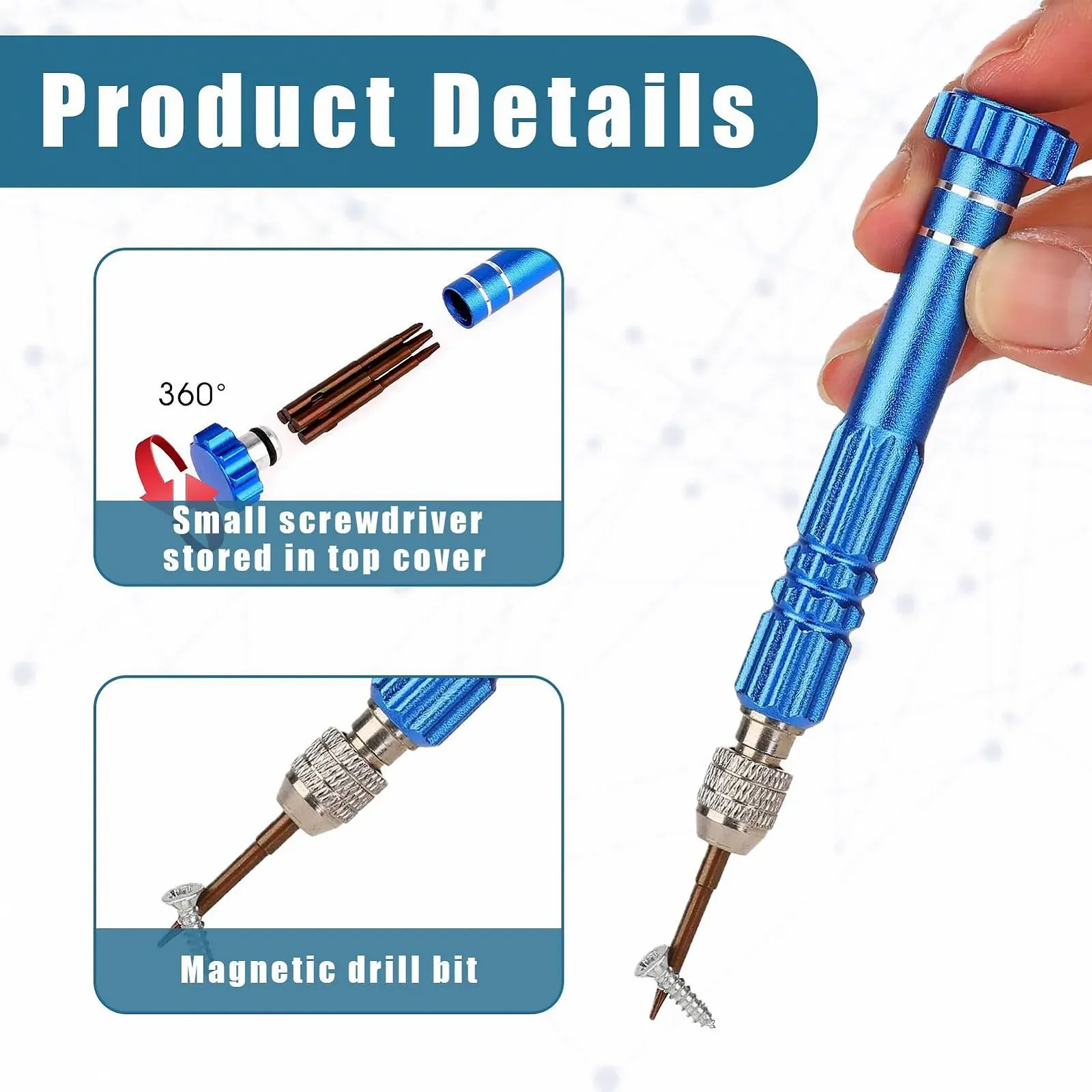 Набір викруток Mini 5-в-1 багатофункціональний з плоским шліцом з нержавіючої сталі для ремонту комп'ютерів, фото №3