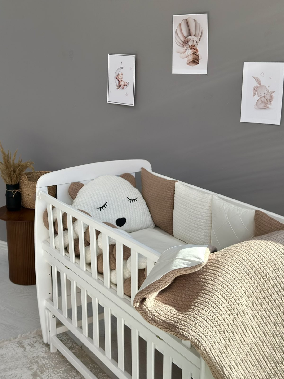 Комплект для новонародженого з бортиками подушками Ведмедик, фото №1 Комплект для новонародженого з бортиками подушками Ведмедик, фото №1