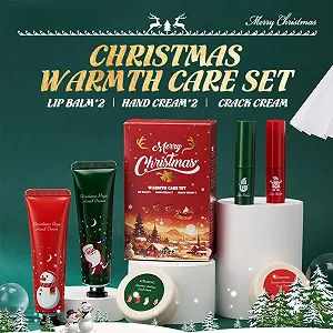 Набор для зимнего ухода: 2 крема для рук, 2 увлажняющих бальзама для губ, 2 крема для ног/рук Christmas Heat Care synthetic.ua - Фото 1