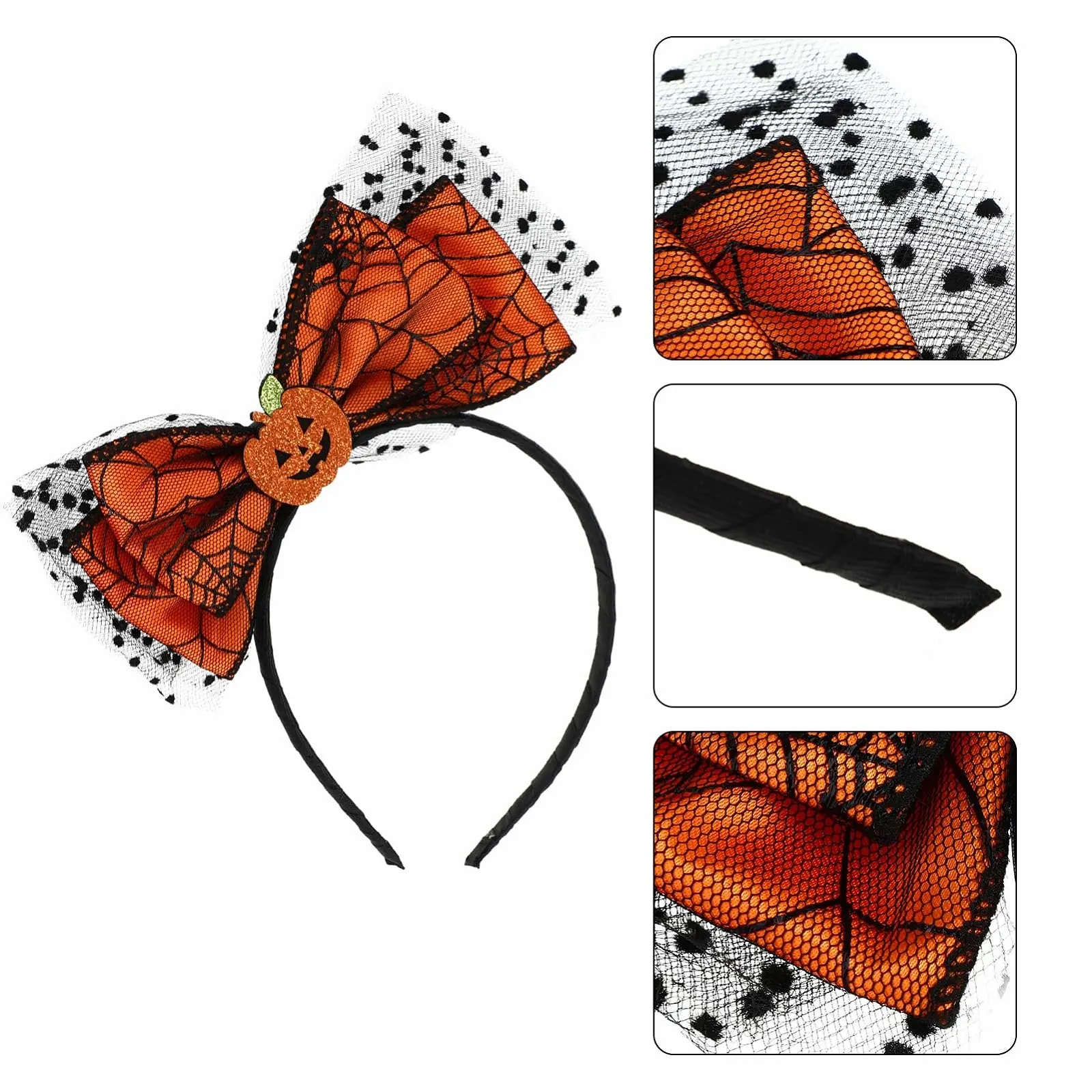 Обруч для волосся з гарбузовим бантом MAGICLULU, фото №7