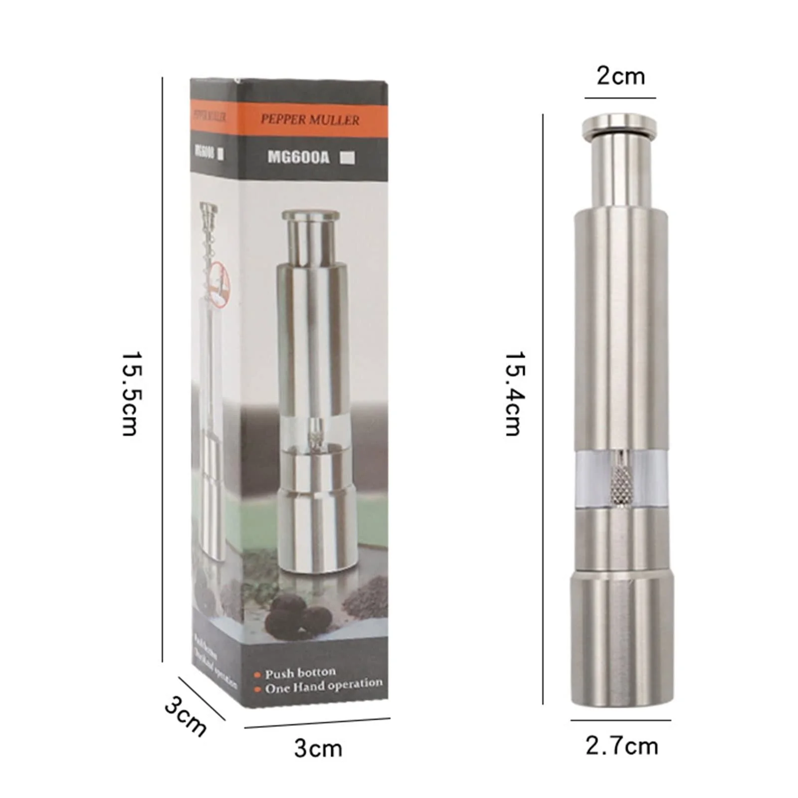 Ручний млин нержавіюча сталь для спецій для приготування їжі, фото №8