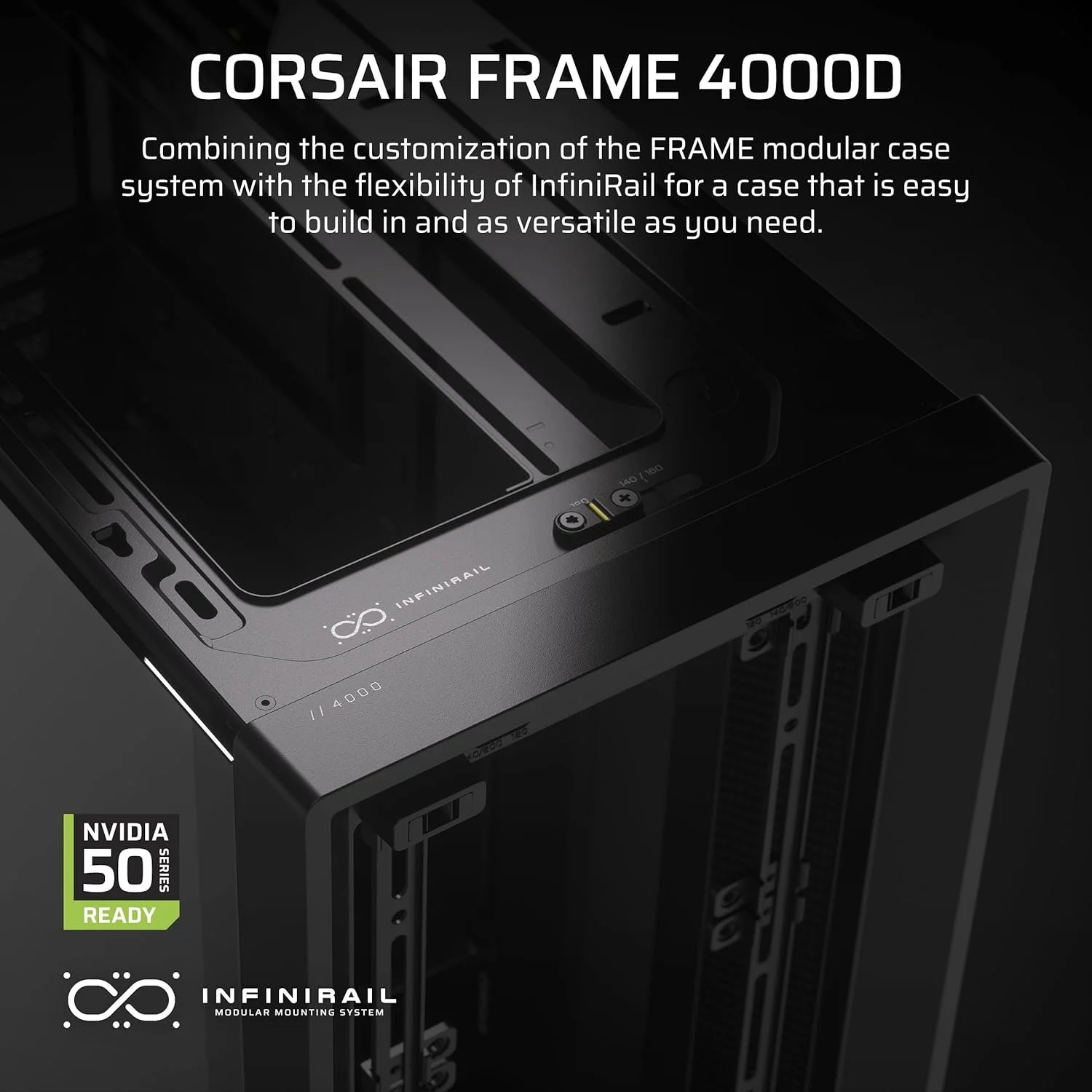 Корпус для ПК CORSAIR 4000D Frame Modular Чорний, фото №4