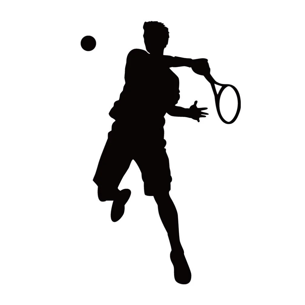 Наклейка на стіну BESPORTBLE Тенісист Вінілова Чорна, фото №1