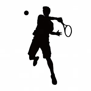 Наклейка на стіну BESPORTBLE Тенісист Вінілова Чорна - Фото 1