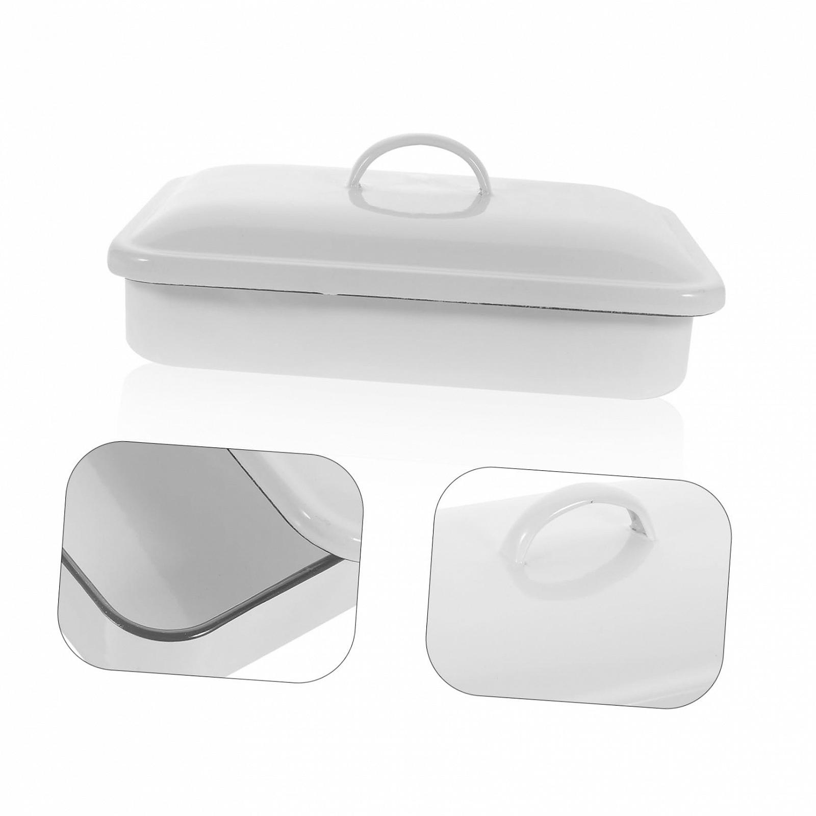 Емальована Гусятниця для запікання Luxshiny з кришкою 24x16 см біла антипригарна, фото №9