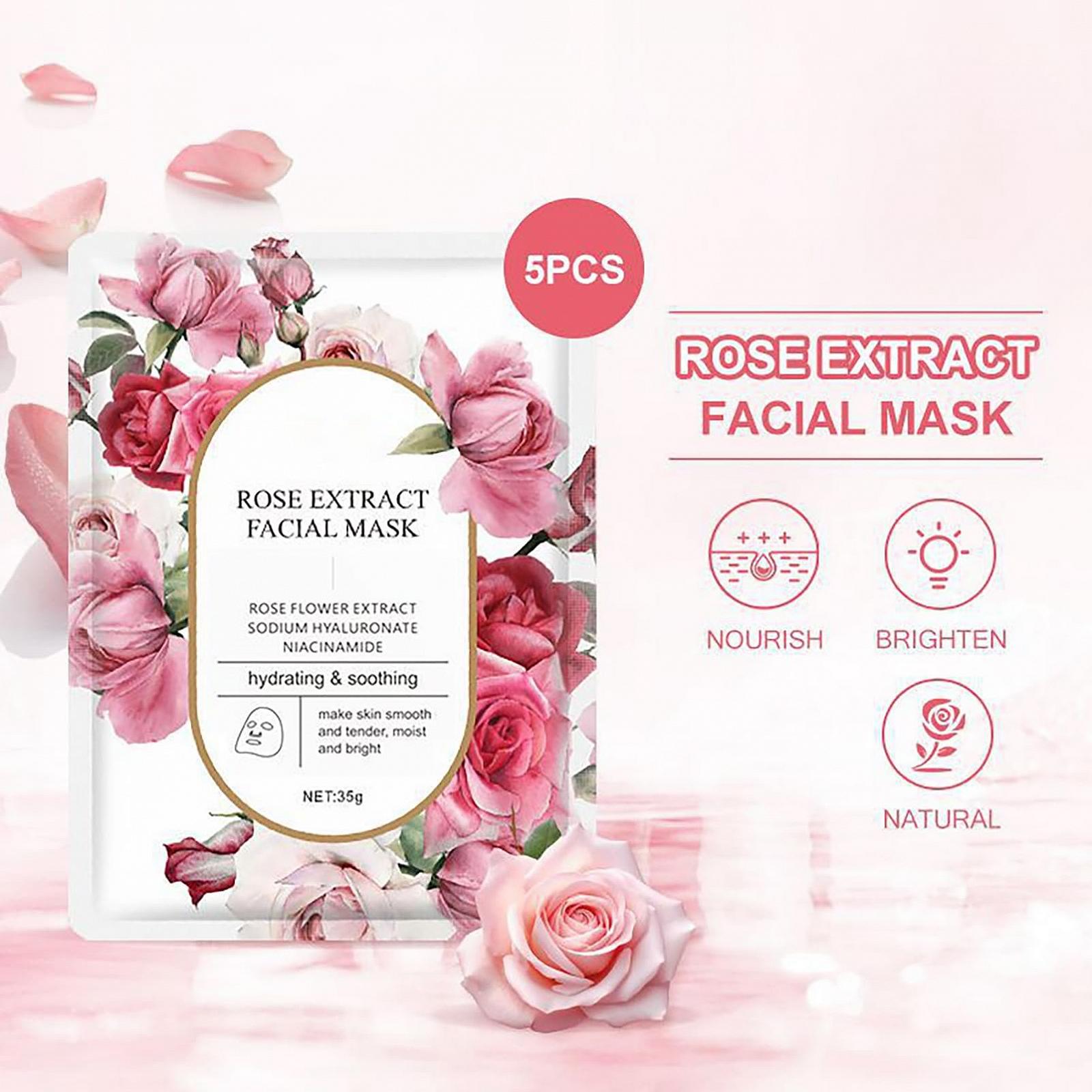 Тканинна маска для обличчя ARCHIDATE з екстрактом троянди, 5 шт. Зволожуюча, фото №2