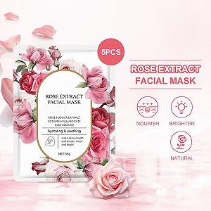 Тканевая маска для лица ARCHIDATE с экстрактом розы, 5 шт. Увлажняющая маска для лица. Набор косметических масок для женщин. Маска для лица против морщин. Маски для красоты, для гладкой упругой кожи synthetic.ua - Фото 1