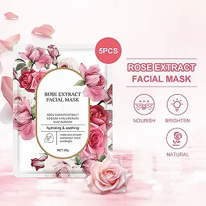 Тканевая маска для лица ARCHIDATE с экстрактом розы, 5 шт. Увлажняющая маска для лица. Набор косметических масок для женщин. Маска для лица против морщин. Маски для красоты, для гладкой упругой кожи synthetic.ua - Фото 1