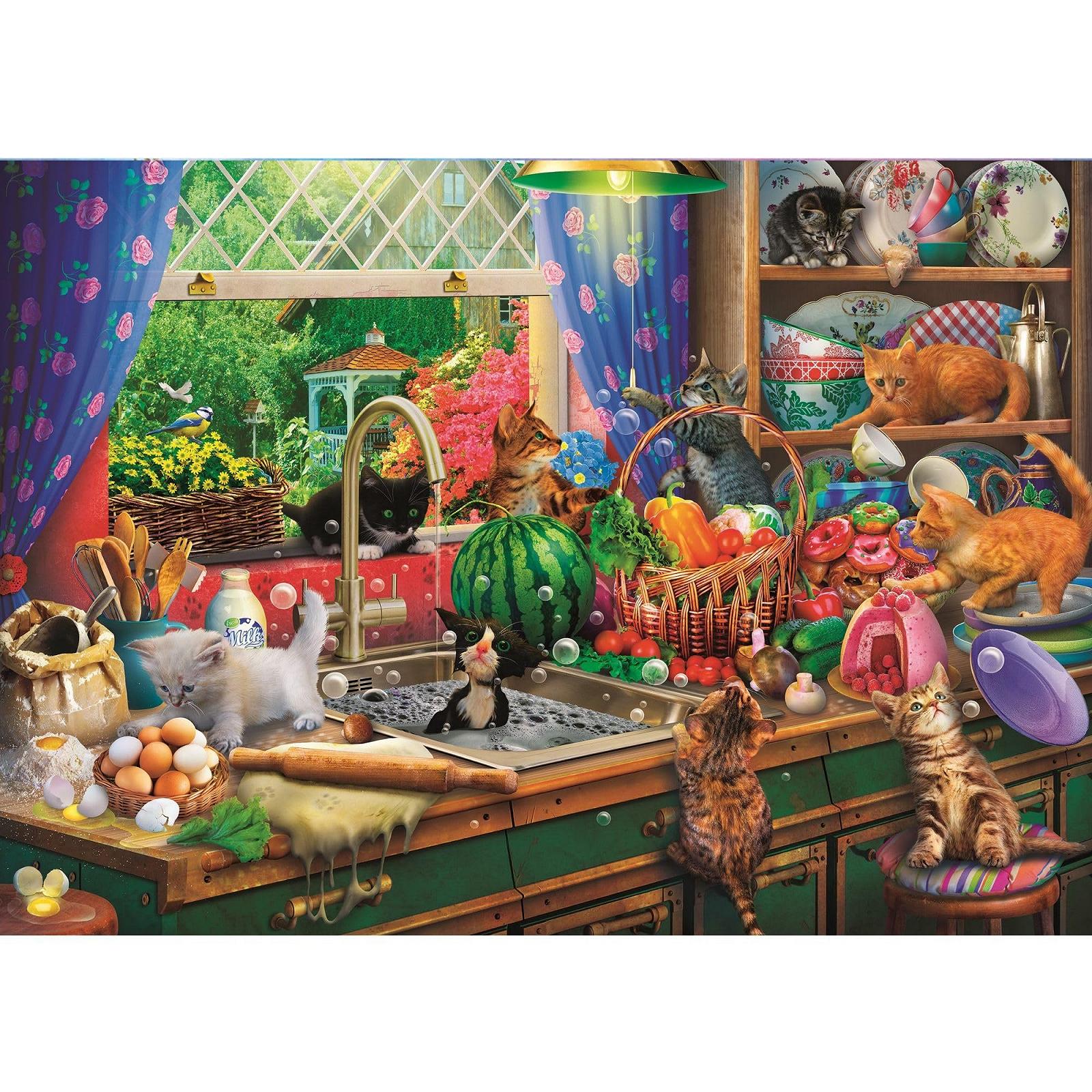 Пазлы Trefl Premium Plus Quality Tea Time Predatory Kittens 1000 элементов, фото №2