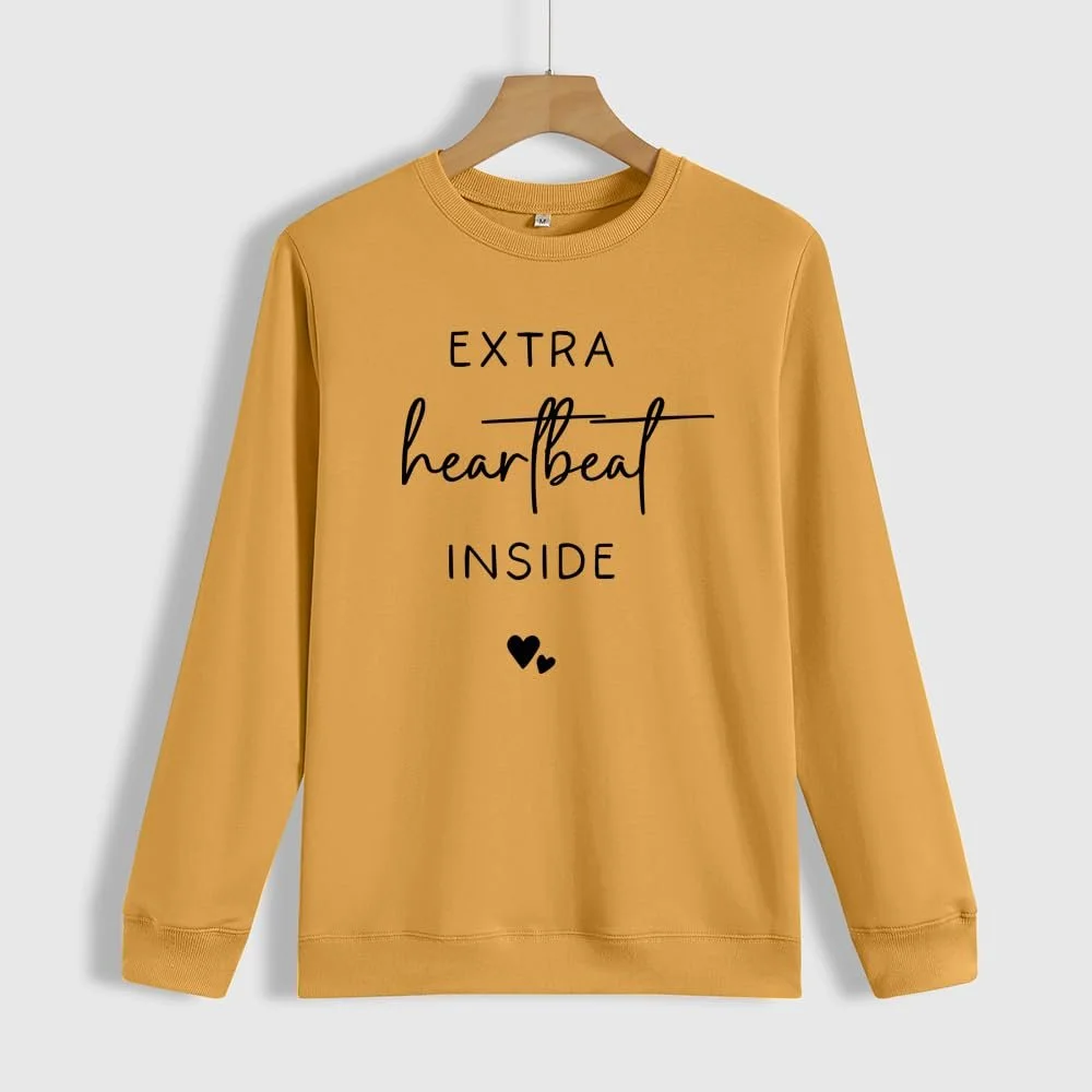 Блуза женская MLZHAN Heartbeat Inside для беременных, детский пуловер, свитшот для новой мамы, фото №2