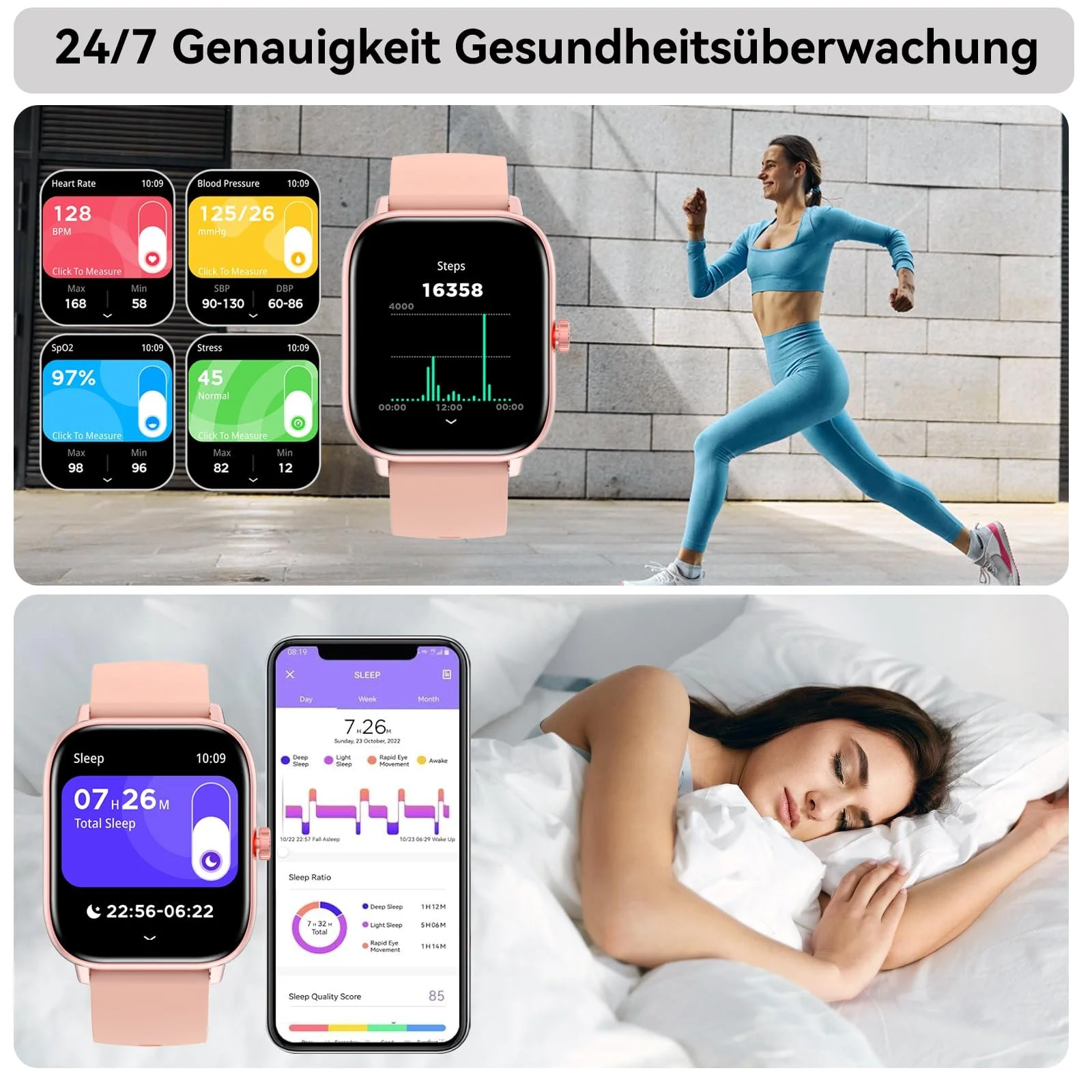 Смартгодинник Bebinca для жінок/чоловіків з функцією телефону, 1,85-дюймовий HD квадратний сенсорний екран, фото №4 Смартгодинник Bebinca для жінок/чоловіків з функцією телефону, 1,85-дюймовий HD квадратний сенсорний екран, фото №4