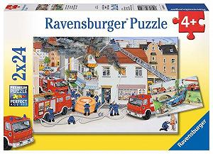Детский пазл Ravensburger 08851 В пожарной части 2 x 24 элемента - Фото 1