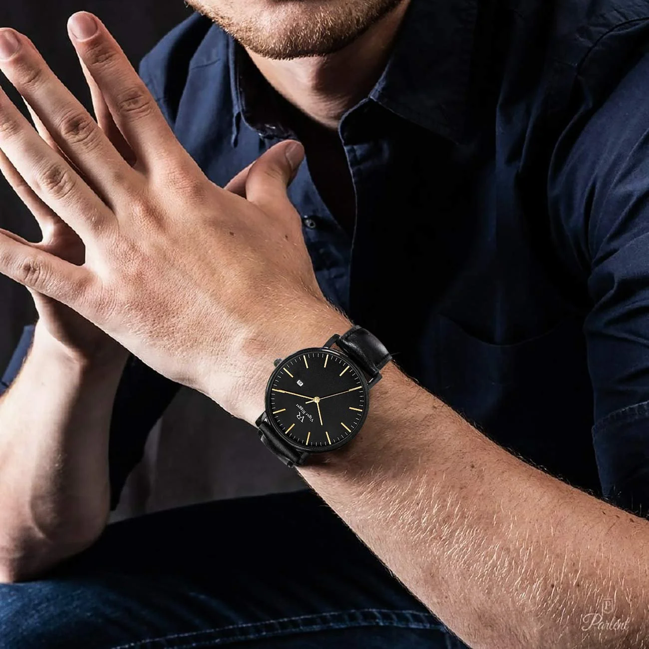 Часы BUREI Vigor Rigger Classic с серебристым циферблатом и коричневым кожаным ремешком с отображением даты, фото №5 Часы BUREI Vigor Rigger Classic с серебристым циферблатом и коричневым кожаным ремешком с отображением даты, фото №5