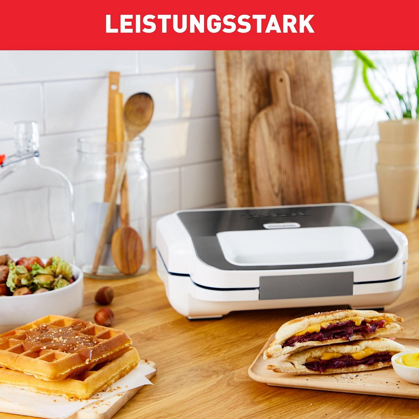 Вафельница и Сэндвичница Tefal Snack XL SW7011, 2 комплекта пластин с антипригарным покрытием, особо глубокая форма, 850 Вт, 27,6 x 23,8 x 9,8 см, фото №6