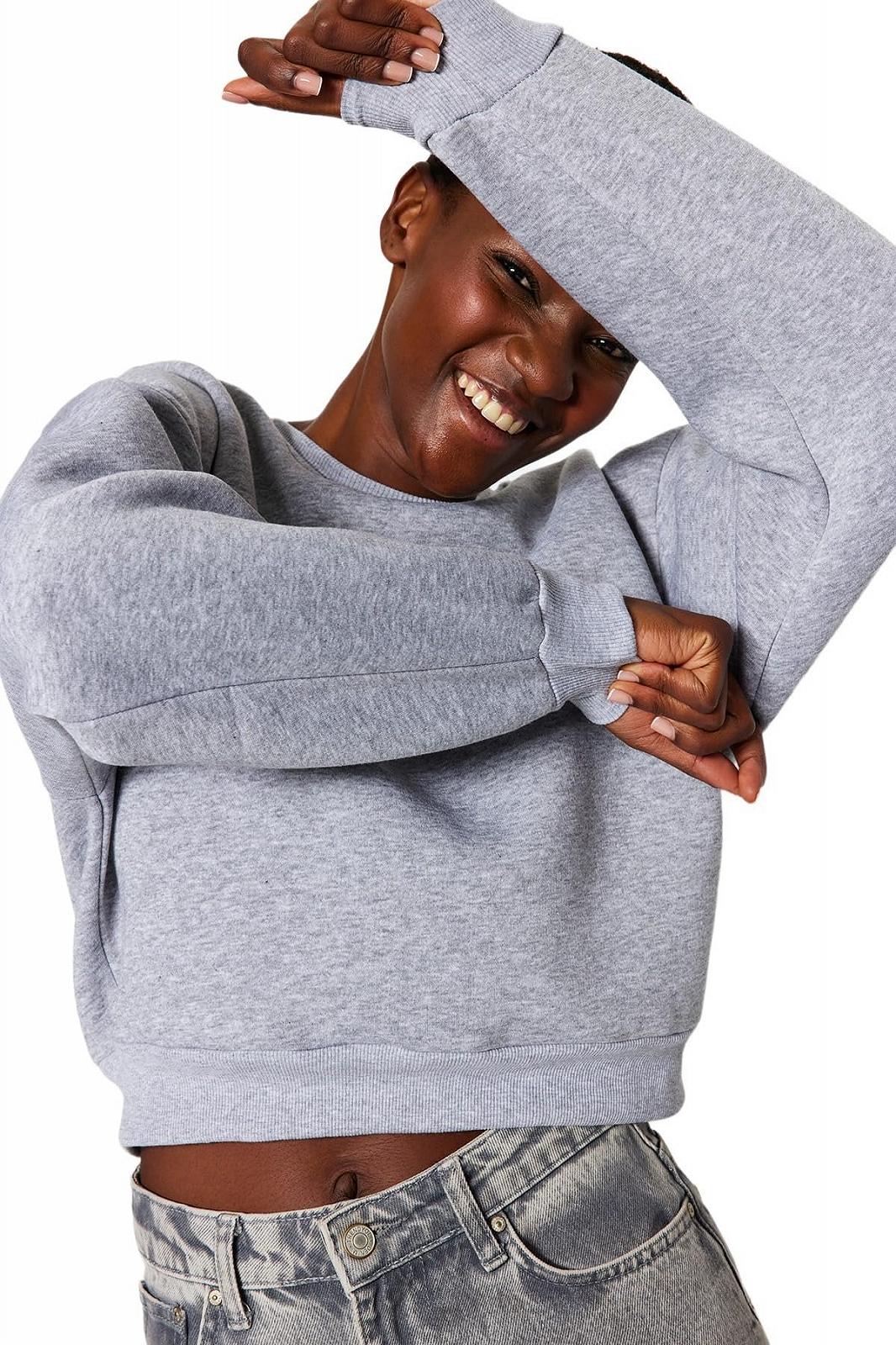 Женский свитшот TRENDYOL с вышивкой, длинный рукав, обычный, фото №1