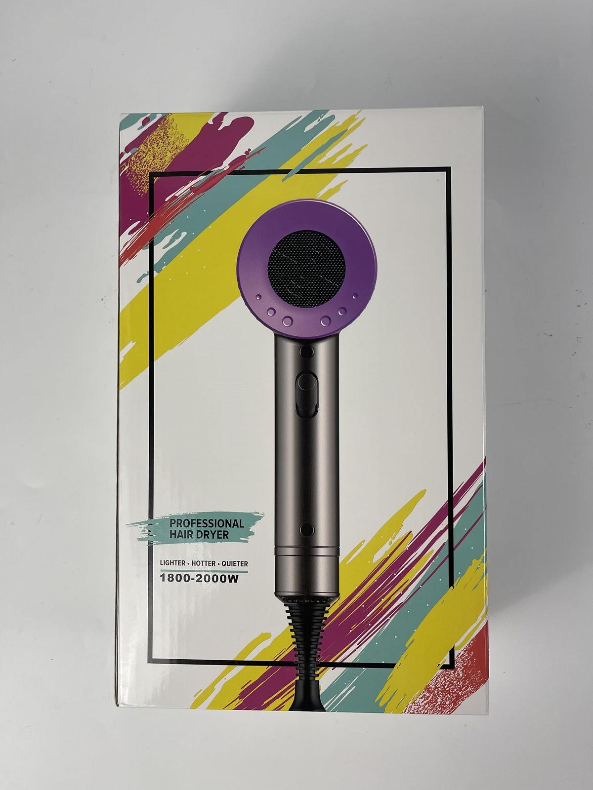 Фен Euakee Professional 2000 Вт, для швидкого сушіння, дорожній, 2 швидкості, 3 температурні режими, 1 дифузор та 2 концентратори, сірий, фото №3